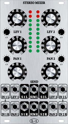 Panel image for 2 Channel VC Stereo Mixer