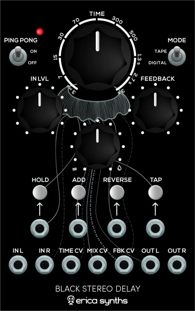 Panel image for Black Stereo Delay