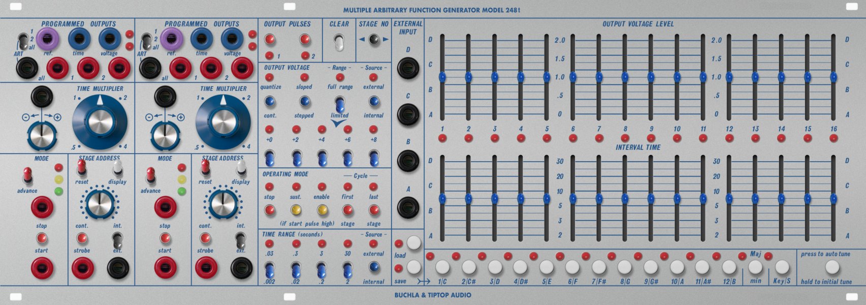 Panel image for Buchla 248t Multiple Arbitrary Function Generator Model