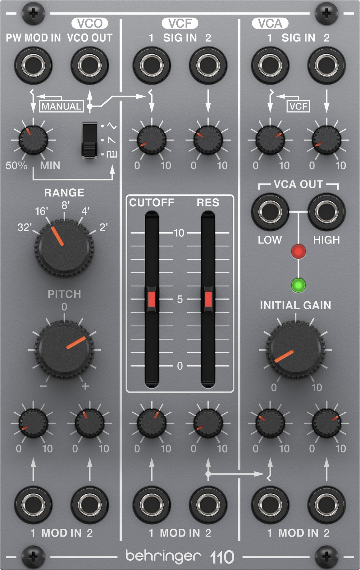 Panel image for SYSTEM 100 110 VCO/VCF/VCA