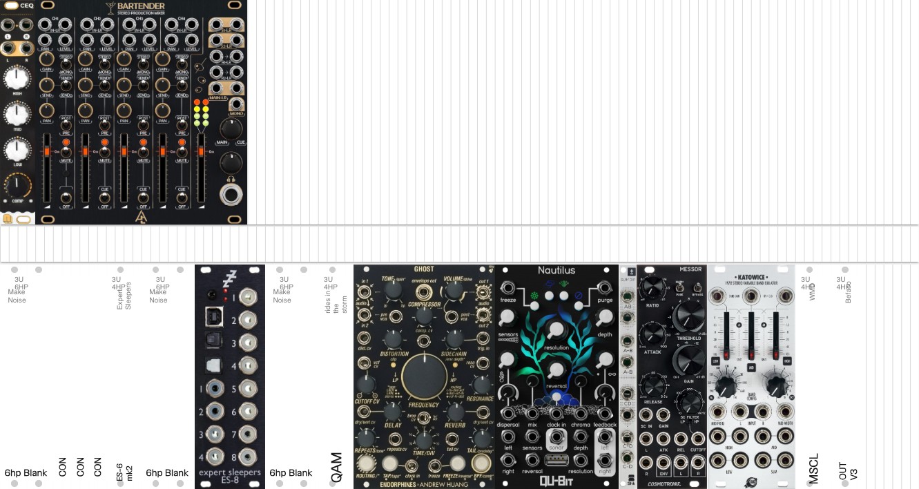 Rack preview for Mixer/FX live rack
